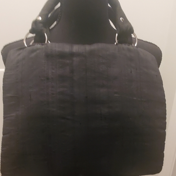 Beaded Black Handle Square Purse - Picture 3 of 3